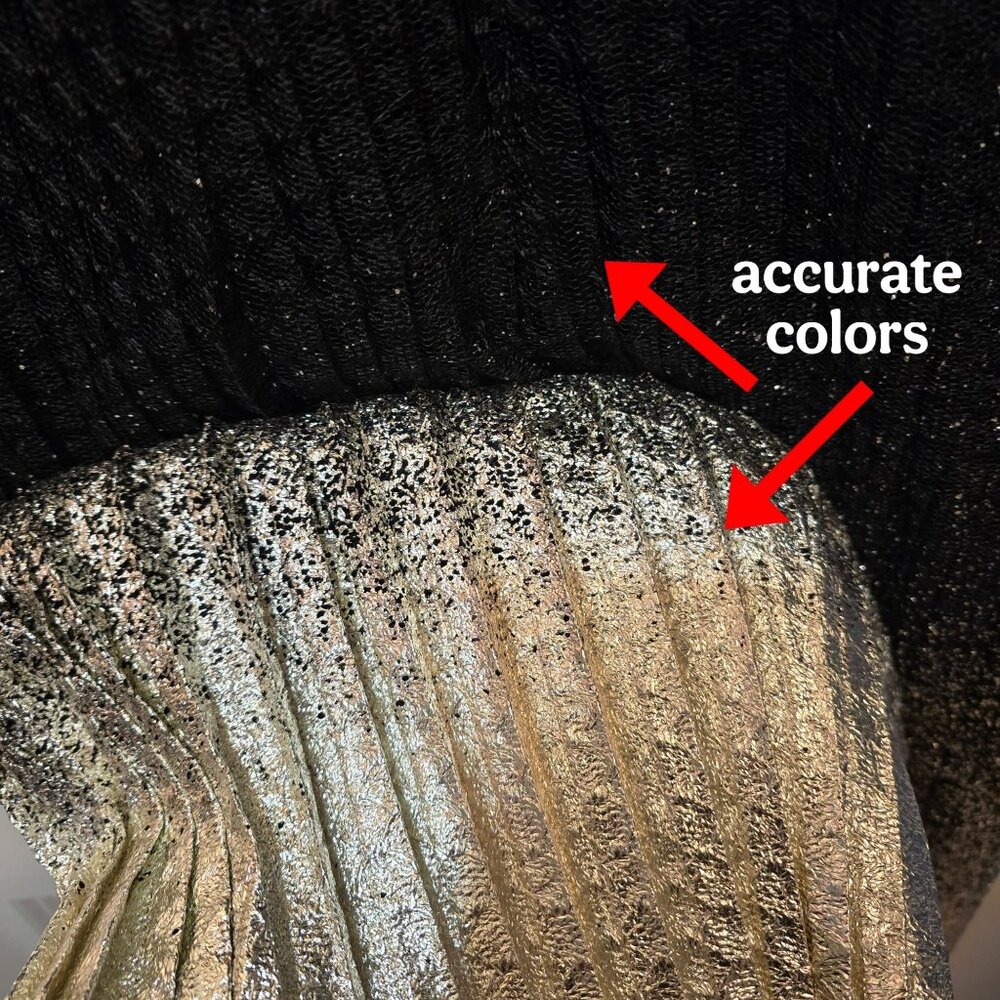 Roz & Ali ✦ Shimmer Midi Dress ✦ Black Silver Gold Ombre Sleeveless V-Neck 12 - Picture 8 of 11